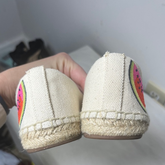 J. Crew EUC Fruit Embroidered Canvas Espadrilles Sz 7 Spring Resort Vacation - Picture 11 of 13